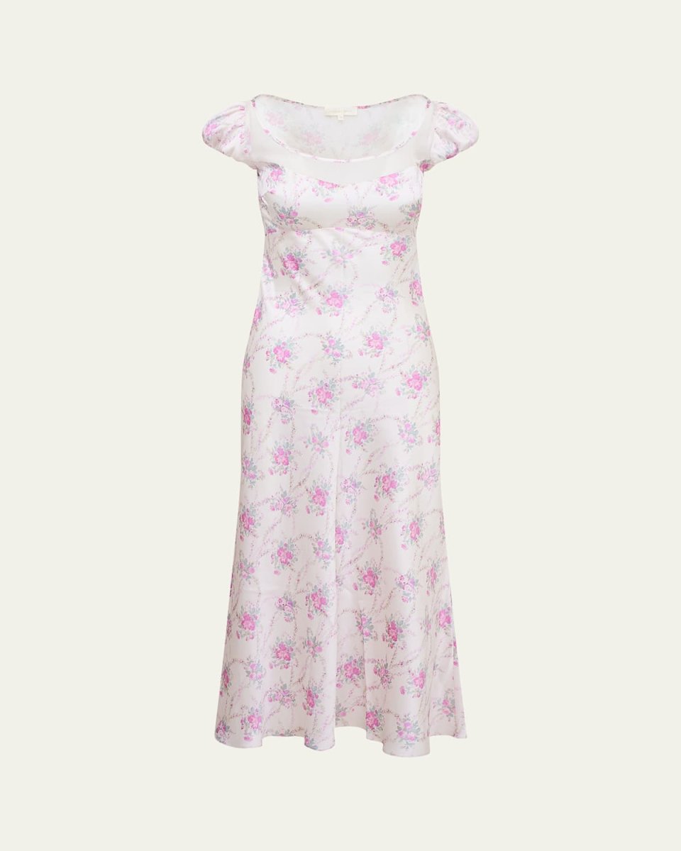Joelette Floral Puff-Sleeve Dress